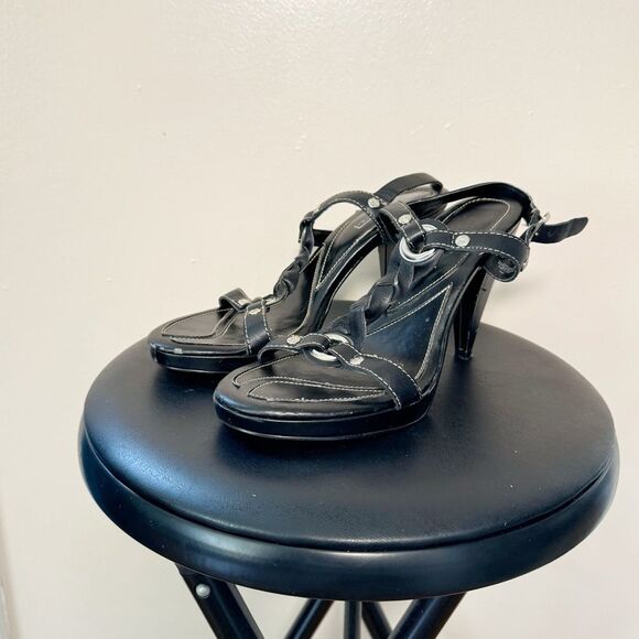 Harley-Davidson Shoes - SALE! Black Harley-Davidson High Heeled Leather Sandals Size 8 EUC